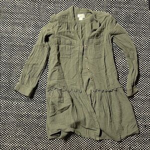 Maeve Olive Green Button-Down Dress